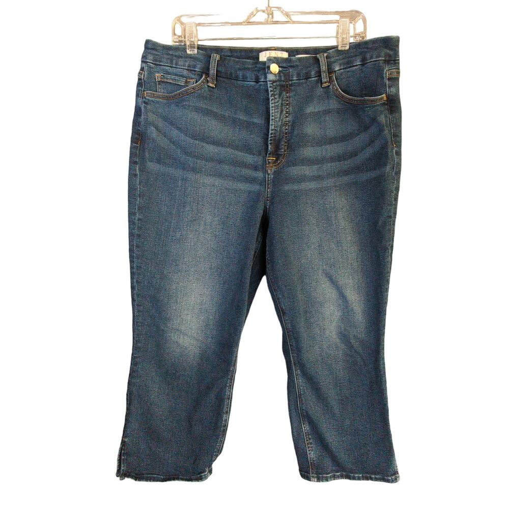 7‎ For All Mankind Jeans Womens 16 Blue Capri Jen7 High Rise